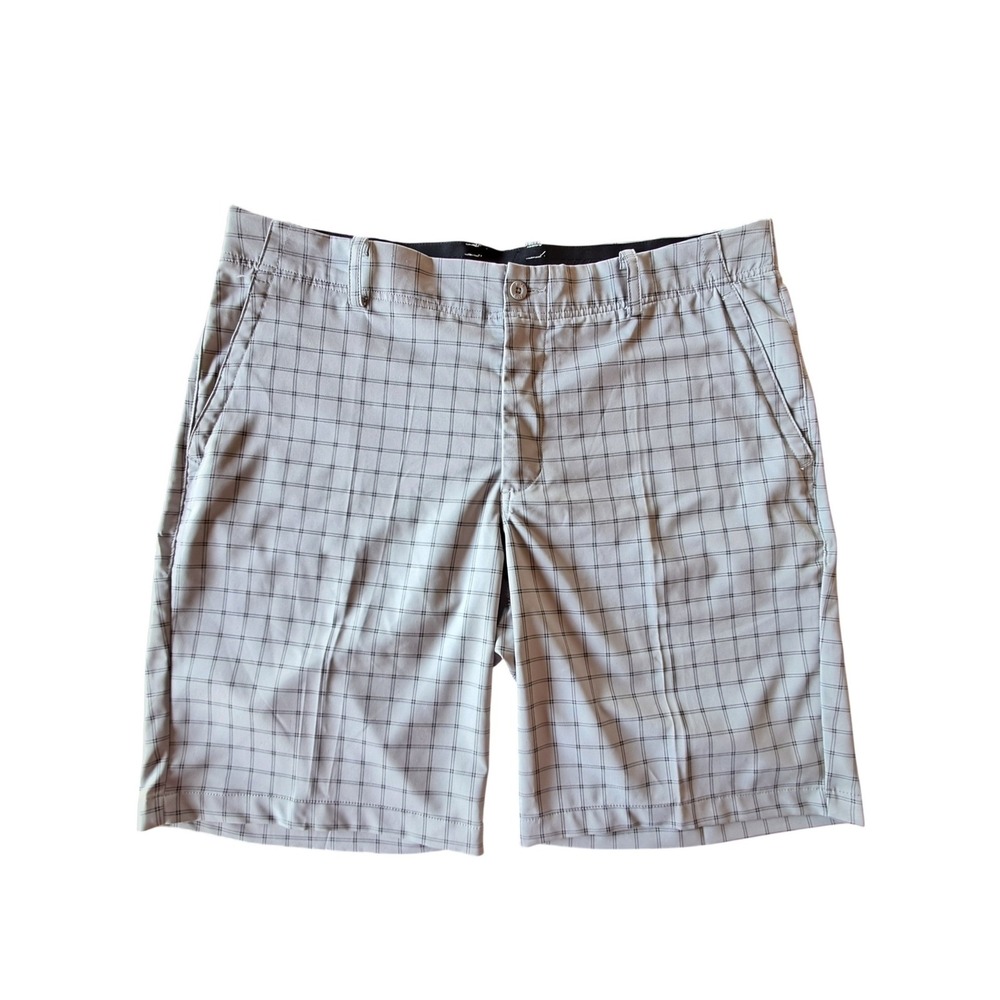 Nike Golf Dri-FIT Plaid Shorts Mens 36 Grey Windowpane DA2889-012 Standard Fit